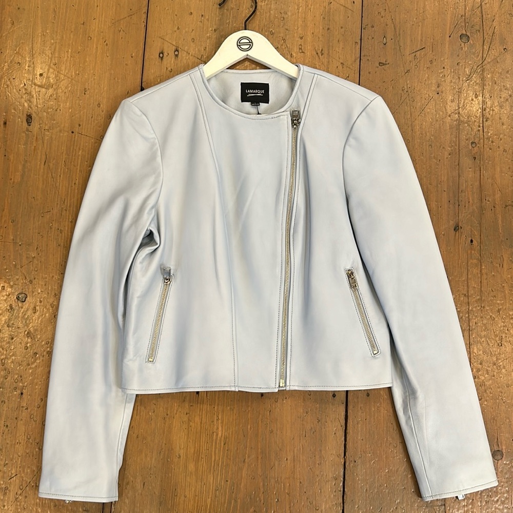 Leather Jacket motto style zippers